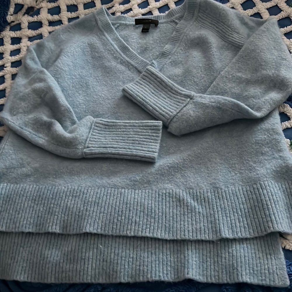 J Crew lt blue v-neck sweater size small
